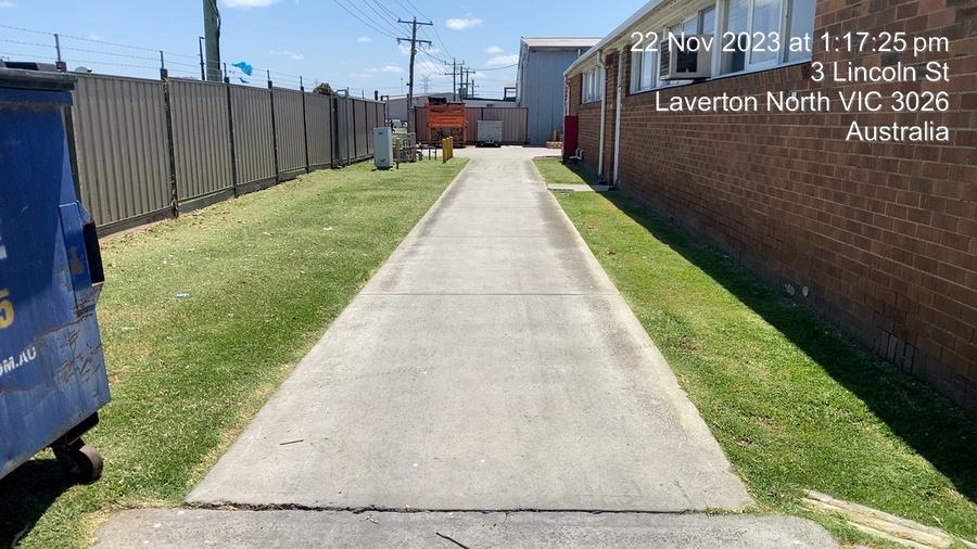 Laverton North — Industrial laneway — mowed & edged | EcoScape Gardens