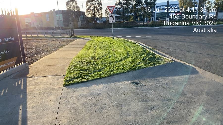 Truganina — Industrial estate corner turf | EcoScape Gardens