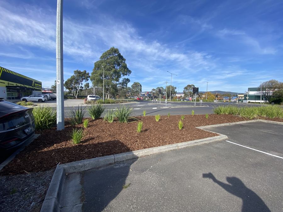 New garden bed plantings — Retail car park frontage | EcoScape Gardens